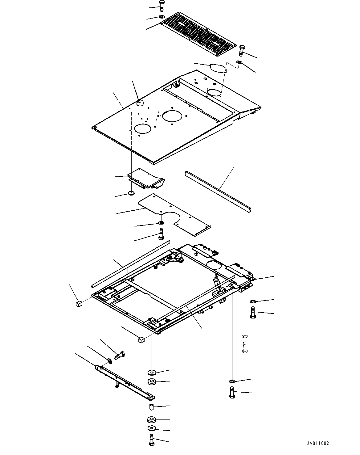 Wheel Loaders Komatsu / WA270-7 S/N 80001-UP(0000729C) / Engine Hood, Hood and Frame (#80001-)(M003001 : M4100-002001)