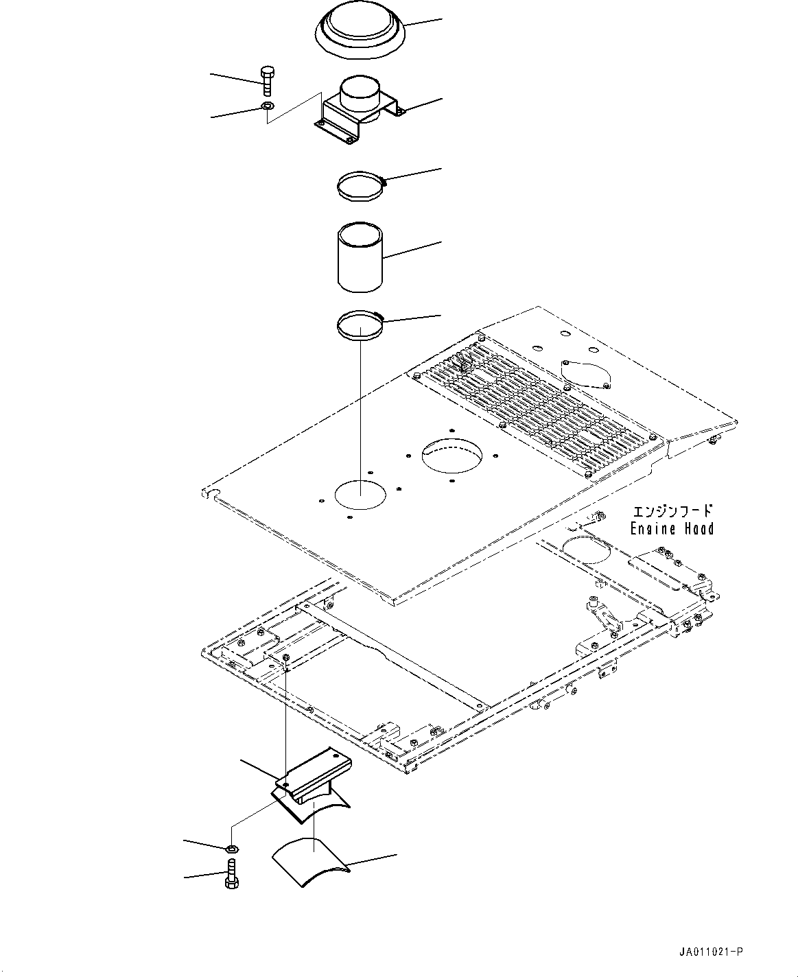 Wheel Loaders Komatsu / WA270-7 S/N 80001-UP(0000729C) / Engine Hood, Radiator Mounting (#80001-)(M006007 : M4100-008007)