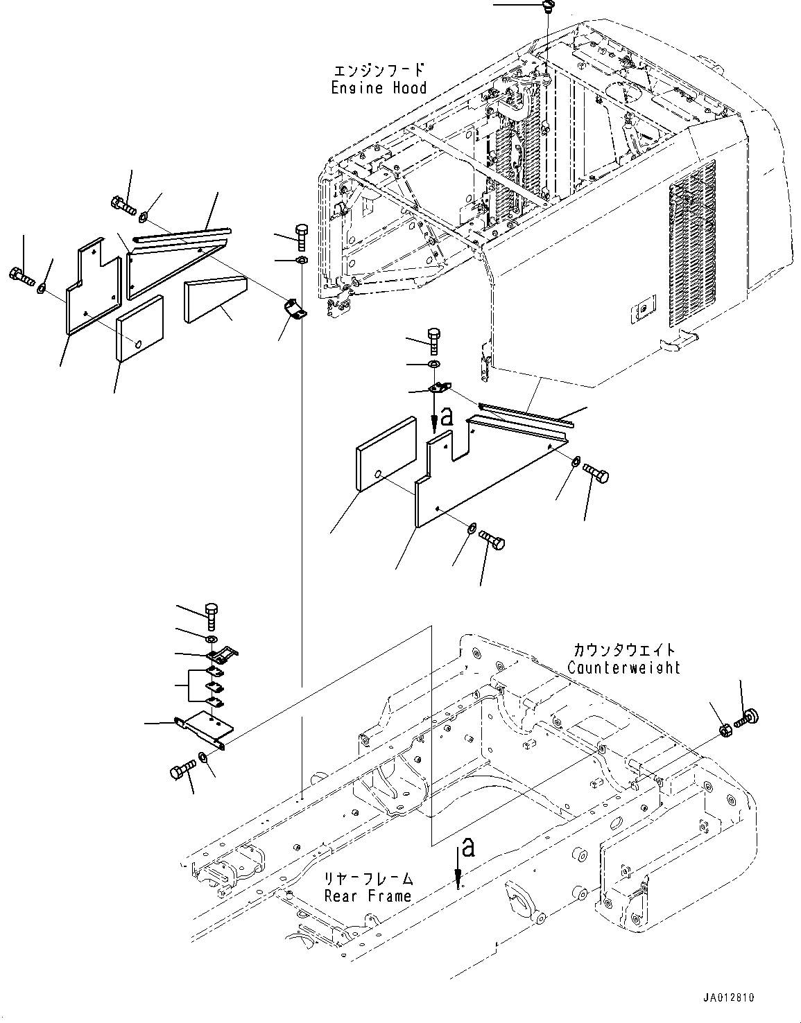 Wheel Loaders Komatsu / WA270-7 S/N 80001-UP(0000729C) / Engine Hood, Mounting (2/2) (#80001-)(M002011 : M4100-006011)