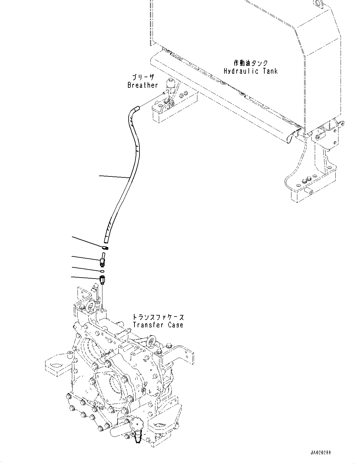 Wheel Loaders Komatsu / WA270-7 S/N 80001-UP(0000729C) / Transfer, Breather Piping (#80930-)(F001009 : F2420-001009)