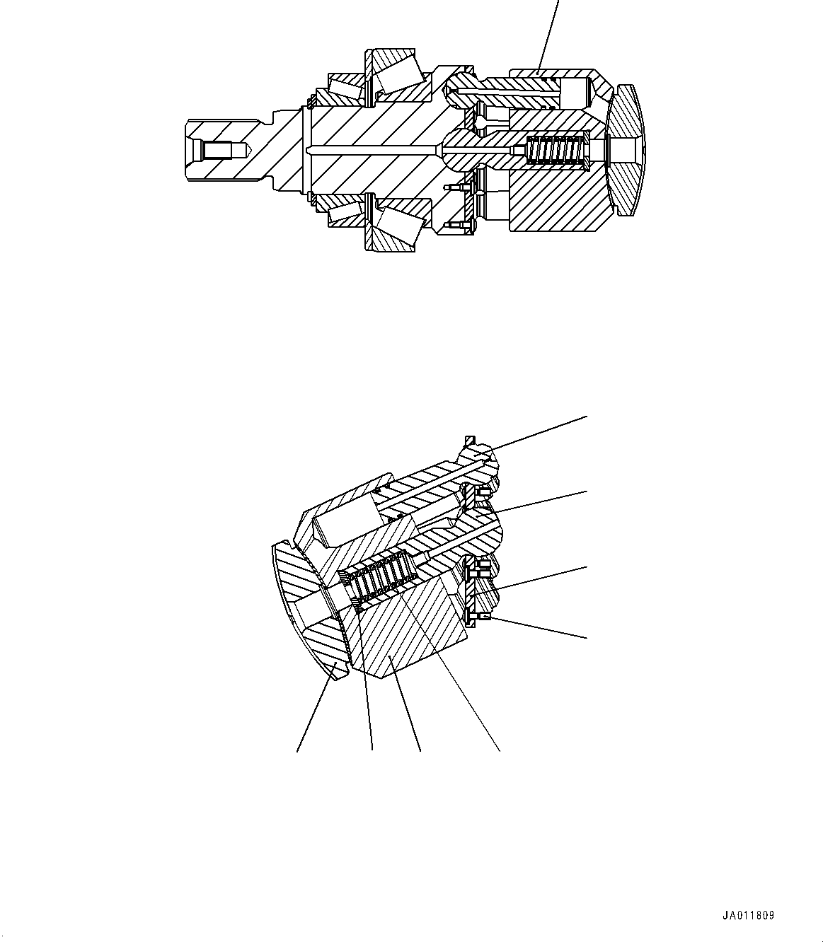 Wheel Loaders Komatsu / WA270-7 S/N 80001-UP(0000729C) / Hydrostatic Transmission (HST) Pump and Motor, Inner Parts, Motor 2 (2/6) (#80001-)(F002032 : F2430-001026)