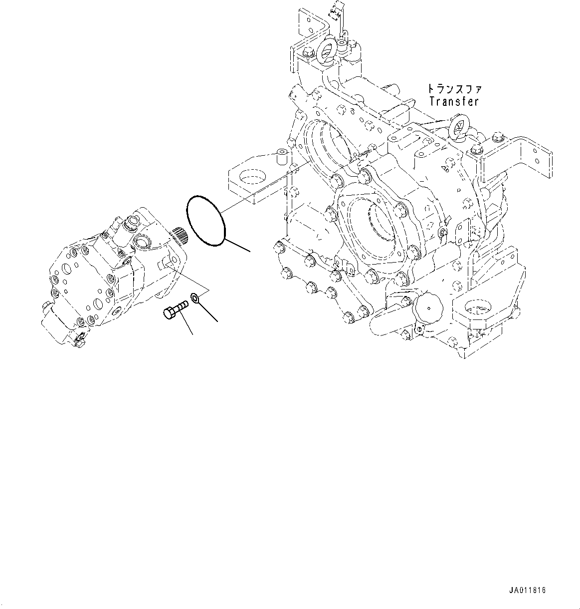 Wheel Loaders Komatsu / WA270-7 S/N 80001-UP(0000729C) / Hydrostatic Transmission (HST) Pump and Motor, Mounting (2/2) (#80001-)(F002037 : F2430-001031)