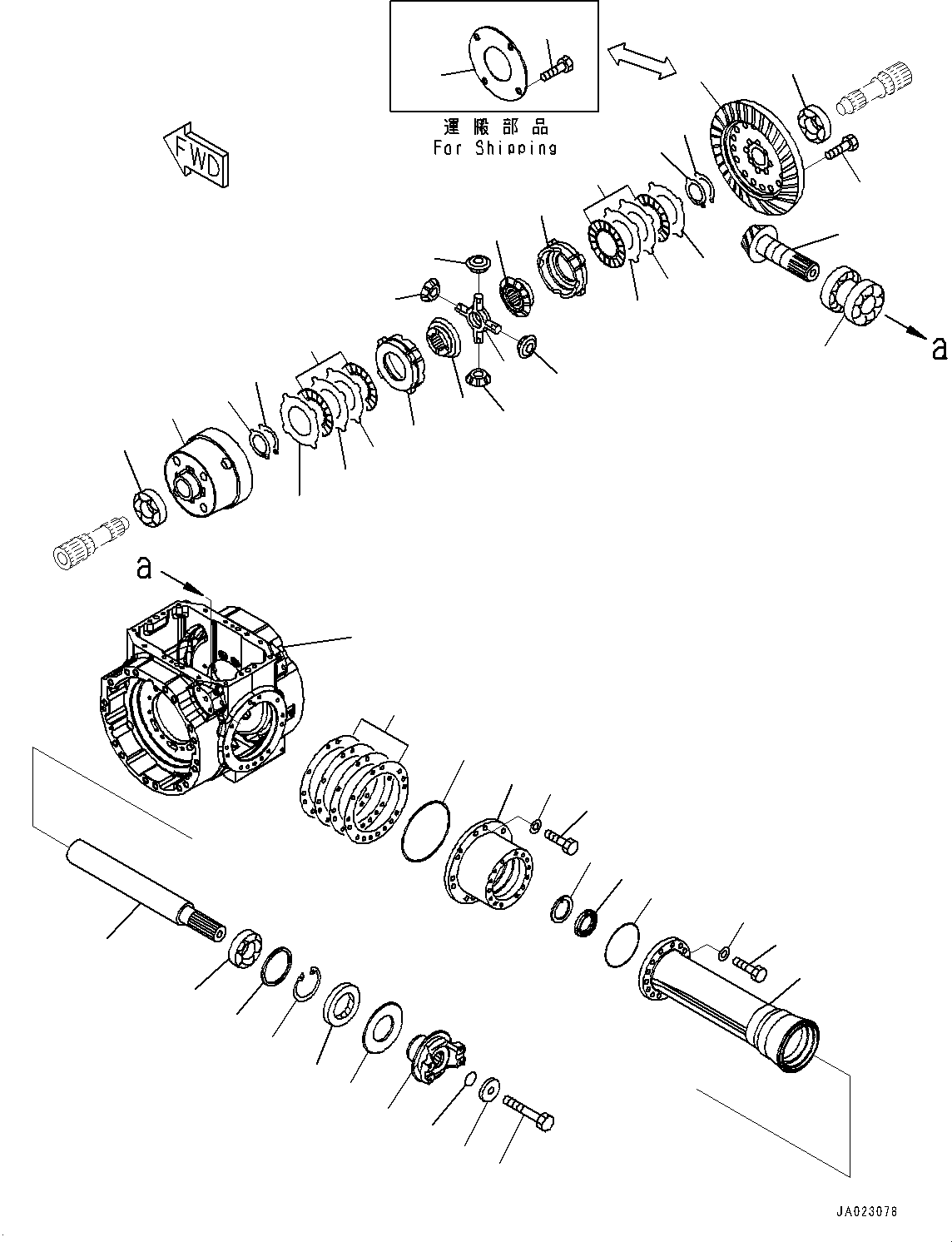Wheel Loaders Komatsu / WA270-7 S/N 80001-UP(0000729C) / Front Axle, Differential (#81366-)(F007004 : F4400-002003A)