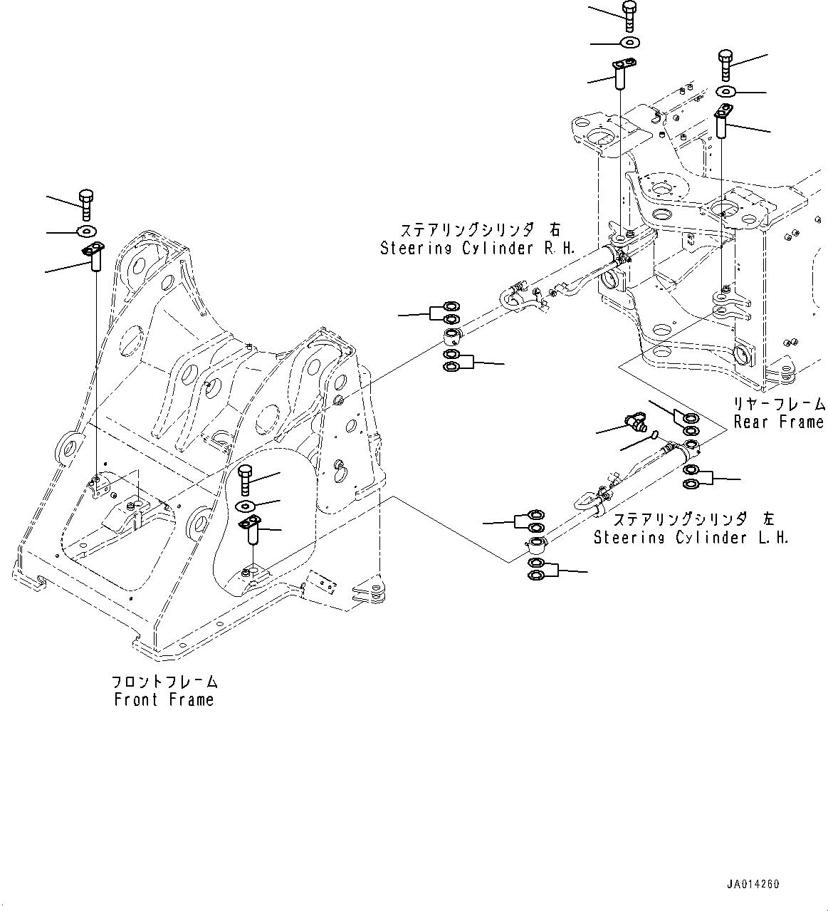 Wheel Loaders Komatsu / WA270-7 S/N 80001-UP(0000729C) / Steering Cylinder, Pin (#80001-)(J011003 : J4140-002003)