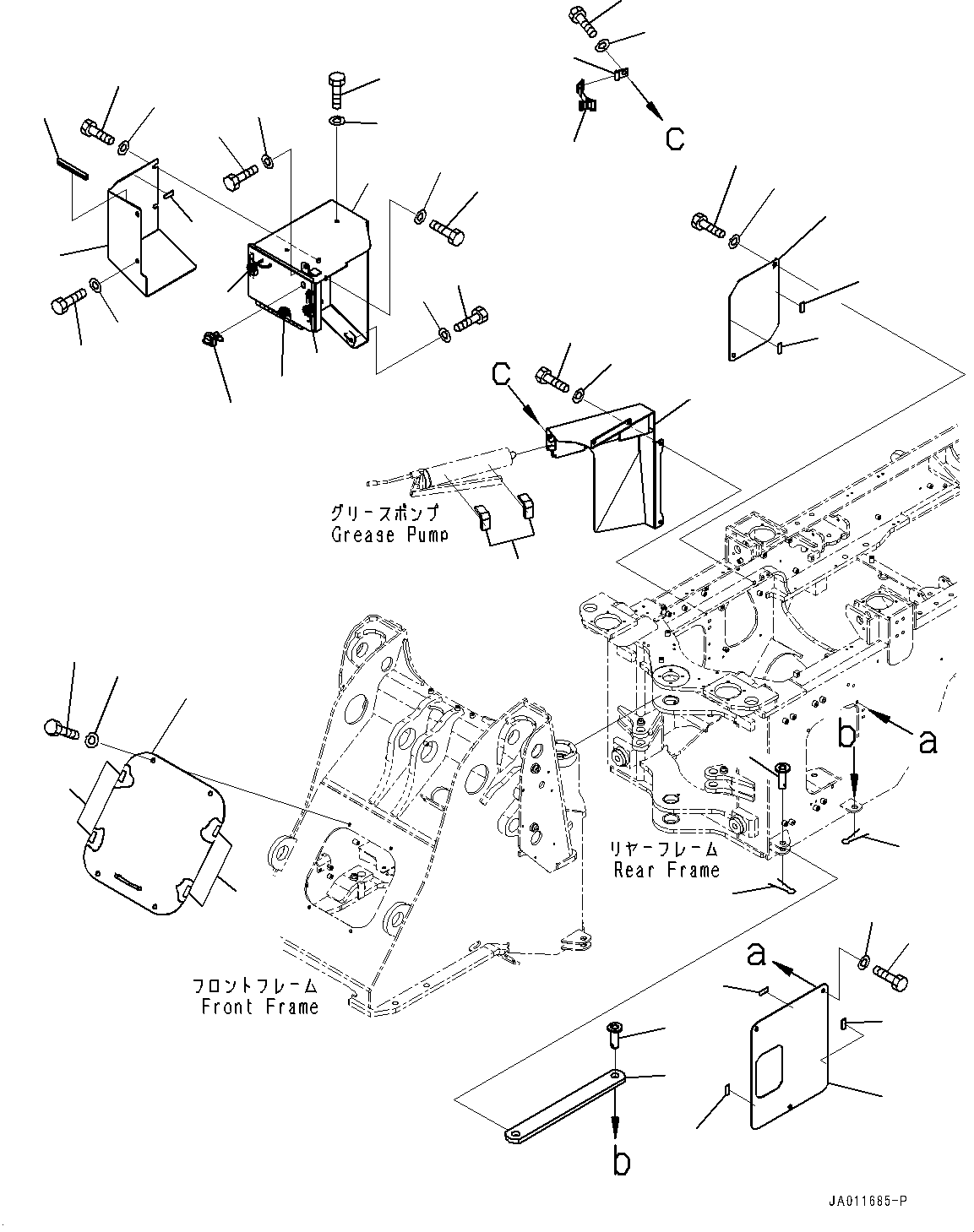 Wheel Loaders Komatsu / WA270-7 S/N 80001-UP(0000729C) / Articulate Lock Bar and Frame Cover (#80001-)(J012001 : J4190-001001)