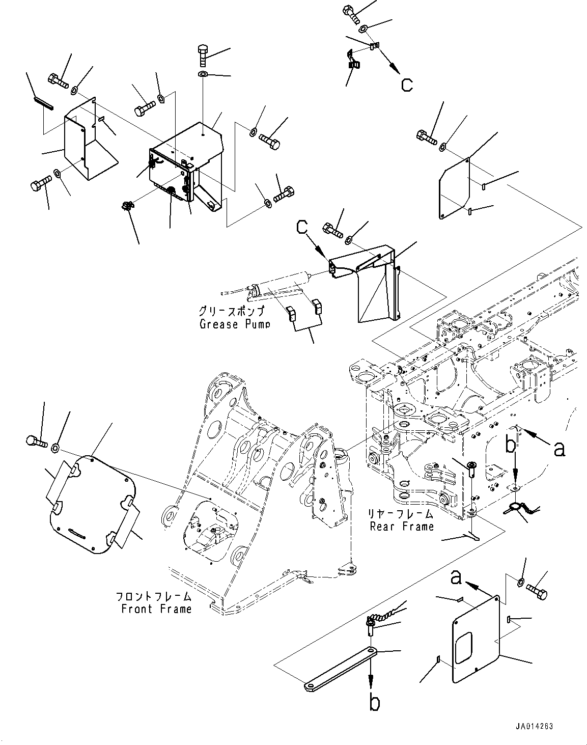 Wheel Loaders Komatsu / WA270-7 S/N 80001-UP(0000729C) / Articulate Lock Bar and Frame Cover (#80001-)(J013001 : J4190-004001)