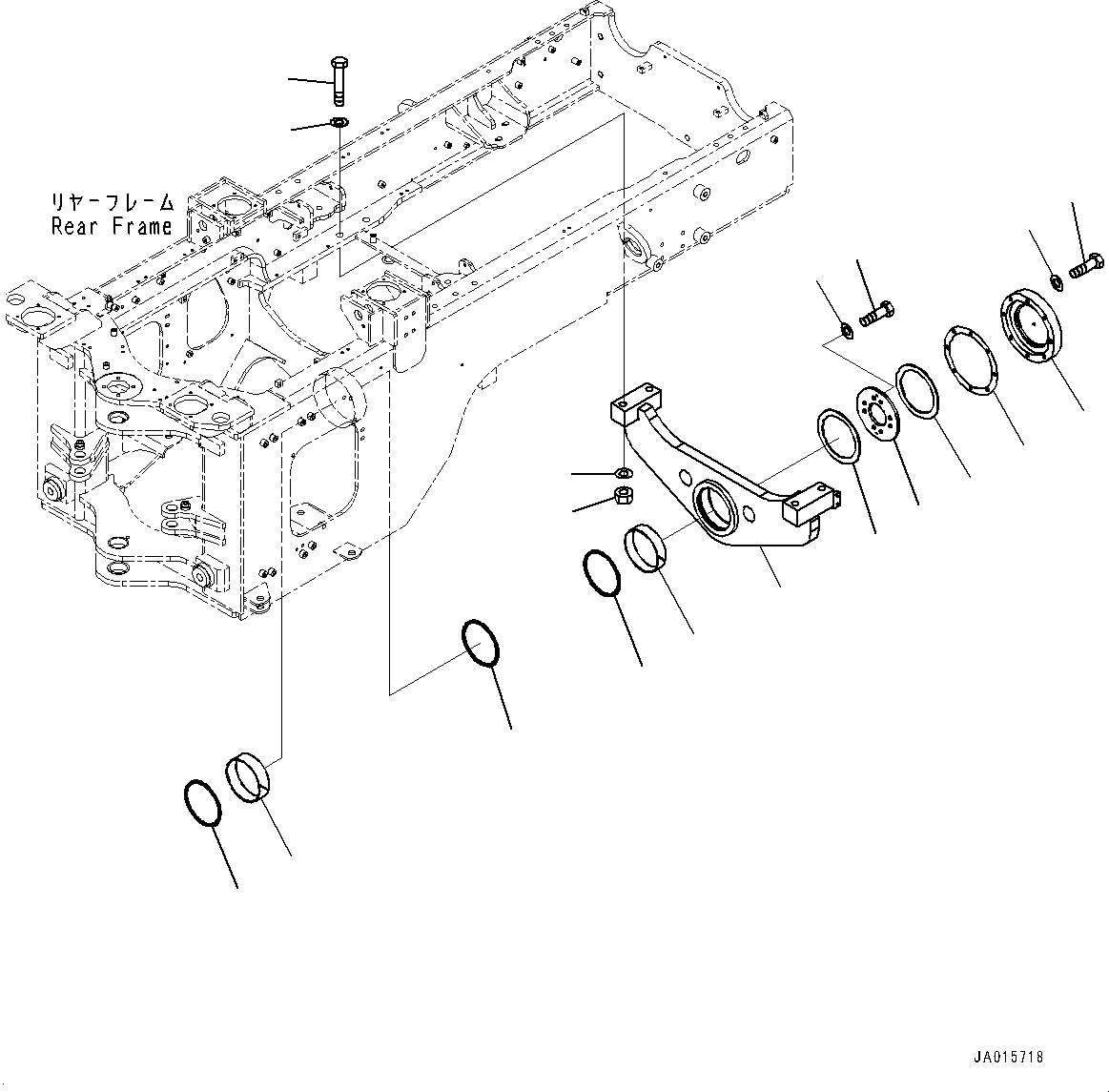 Wheel Loaders Komatsu / WA270-7 S/N 80001-UP(0000729C) / Rear Axle Support (#80001-)(J016001 : J4210-001001)
