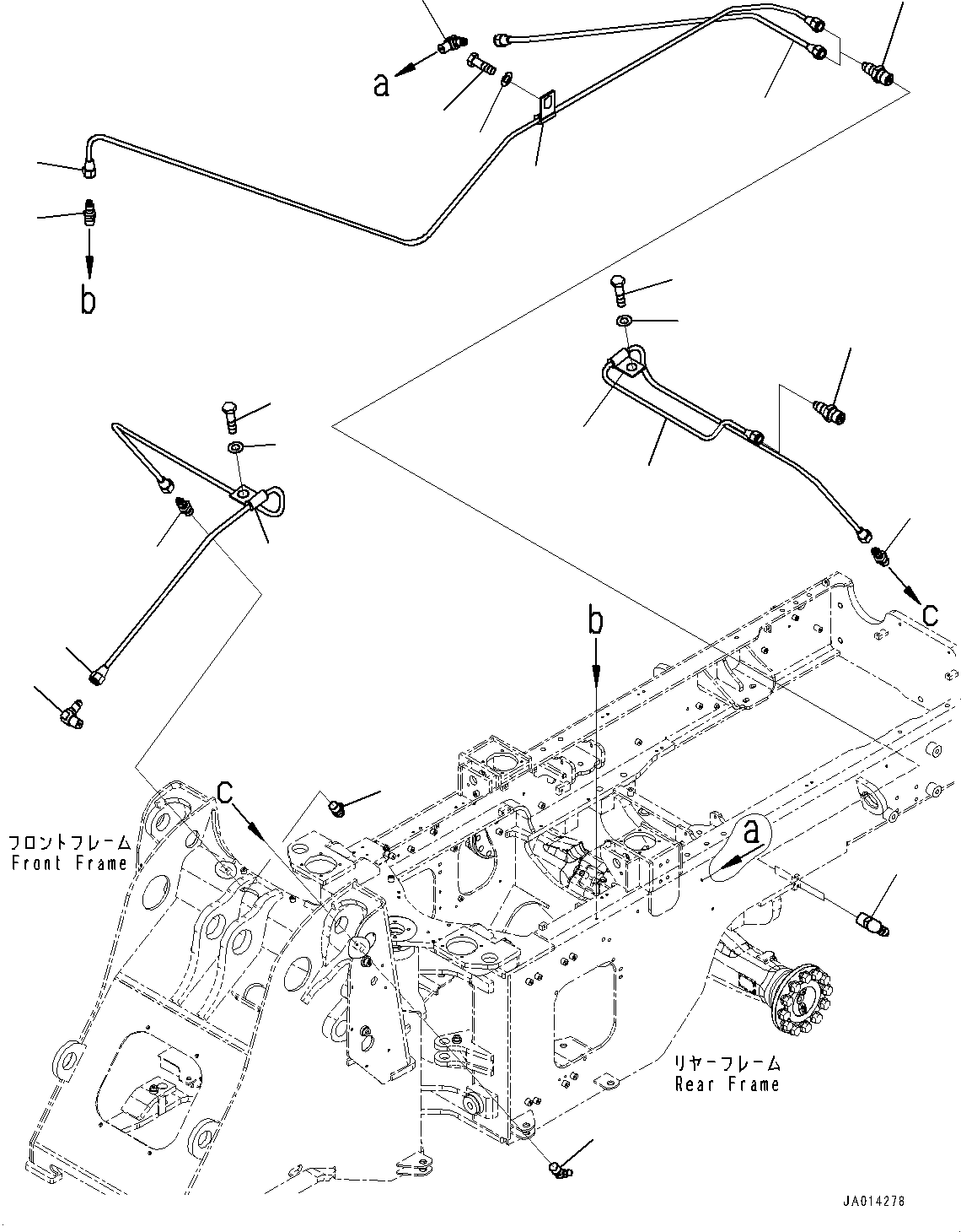 Wheel Loaders Komatsu / WA270-7 S/N 80001-UP(0000729C) / Remote Greasing System, Tube (#80001-)(J018001 : J4710-003001)