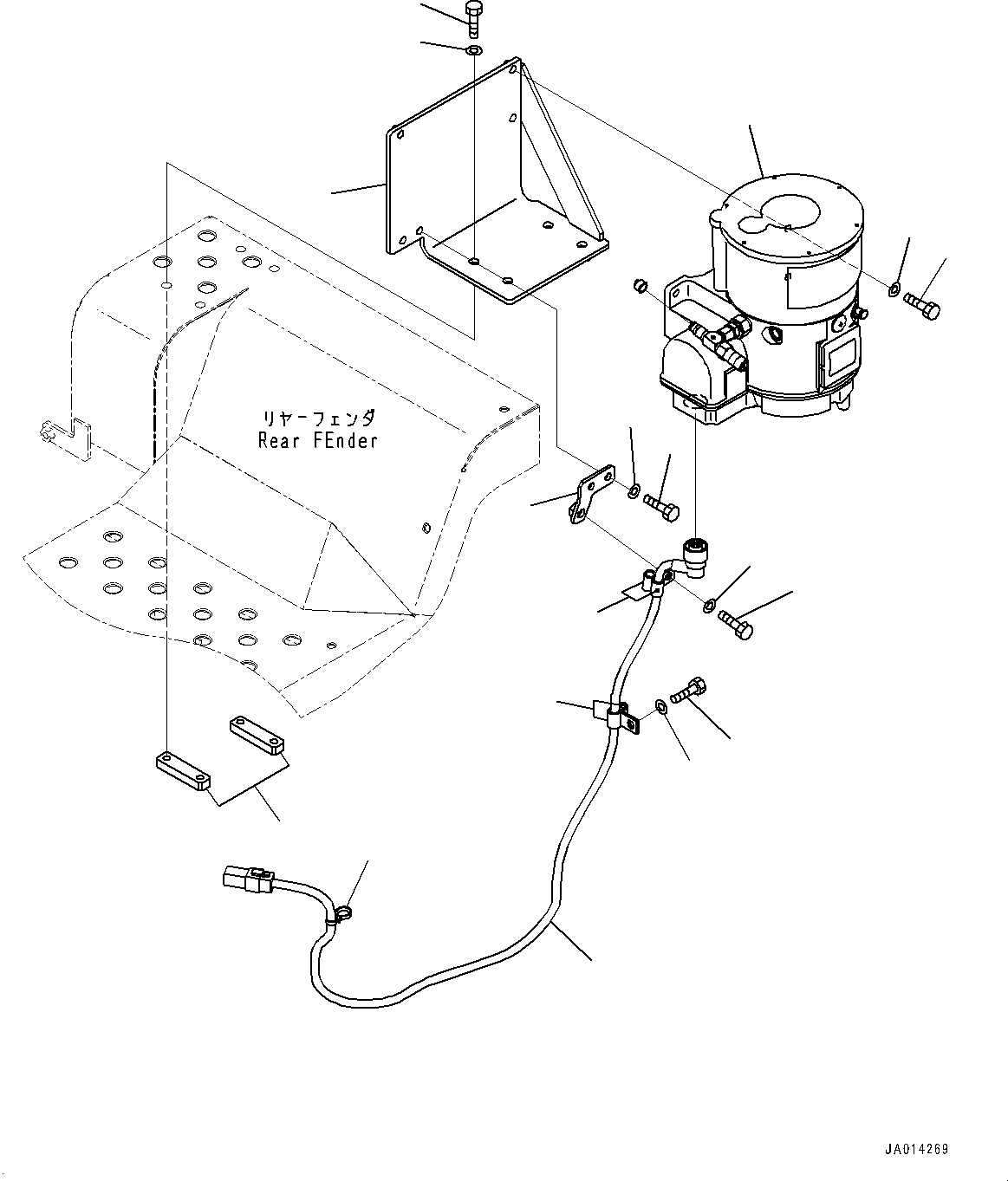 Wheel Loaders Komatsu / WA270-7 S/N 80001-UP(0000729C) / Remote Greasing System, Auto-greasing Pump (#80001-)(J019001 : J4710-002001)