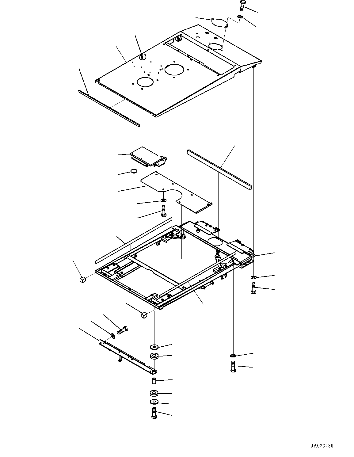 Wheel Loaders Komatsu / WA270-7 S/N 80001-UP(0000729C) / Engine Hood, Hood and Frame (#80001-)(M002001 : M4100-006001)