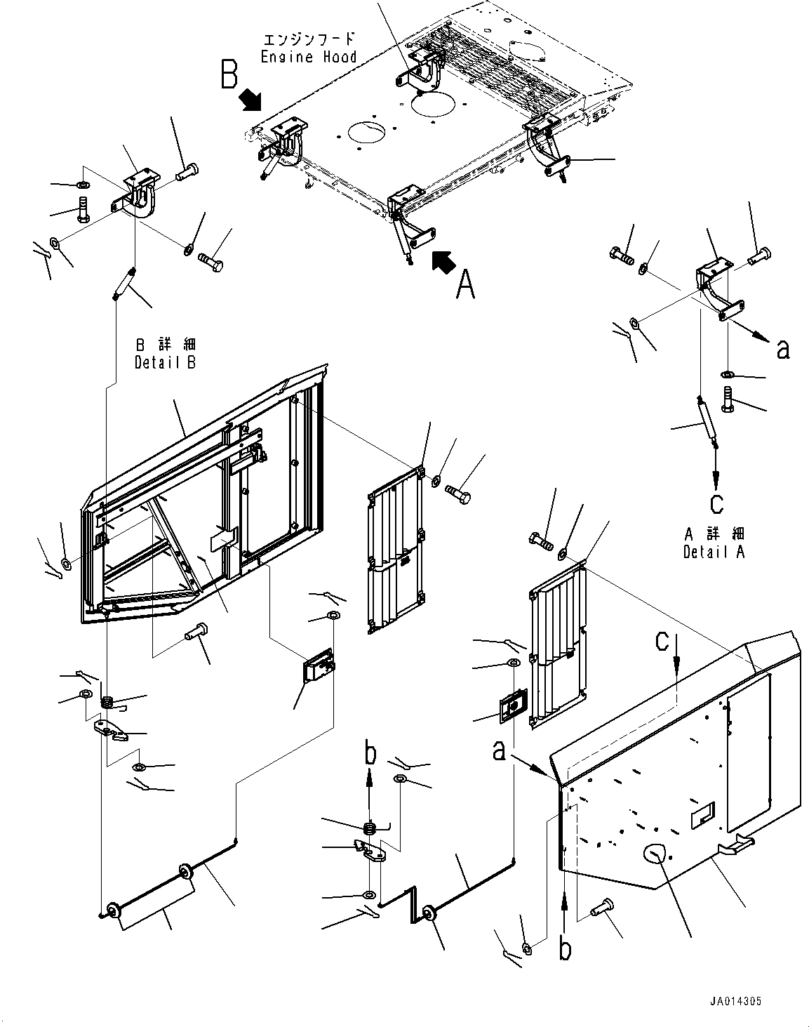 Wheel Loaders Komatsu / WA270-7 S/N 80001-UP(0000729C) / Engine Hood, Door (#80001-)(M006002 : M4100-008002)