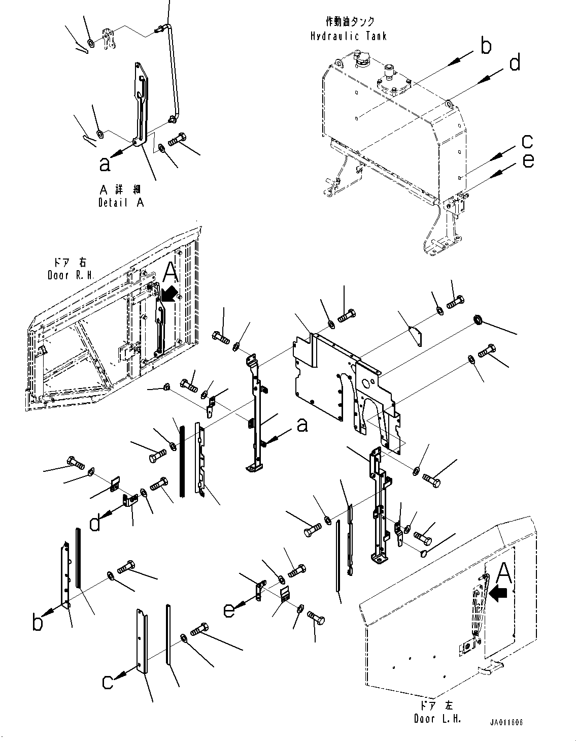Wheel Loaders Komatsu / WA270-7 S/N 80001-UP(0000729C) / Engine Hood, Bracket (#80001-)(M003005 : M4100-002004)