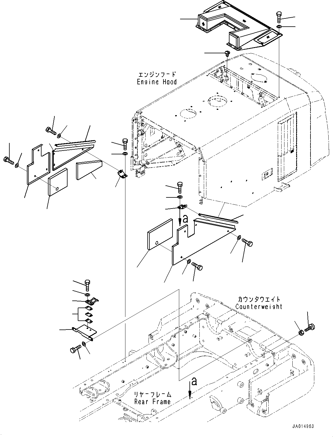 Wheel Loaders Komatsu / WA270-7 S/N 80001-UP(0000729C) / Engine Hood, Mounting (2/2) (#80001-)(M004011 : M4100-007011)