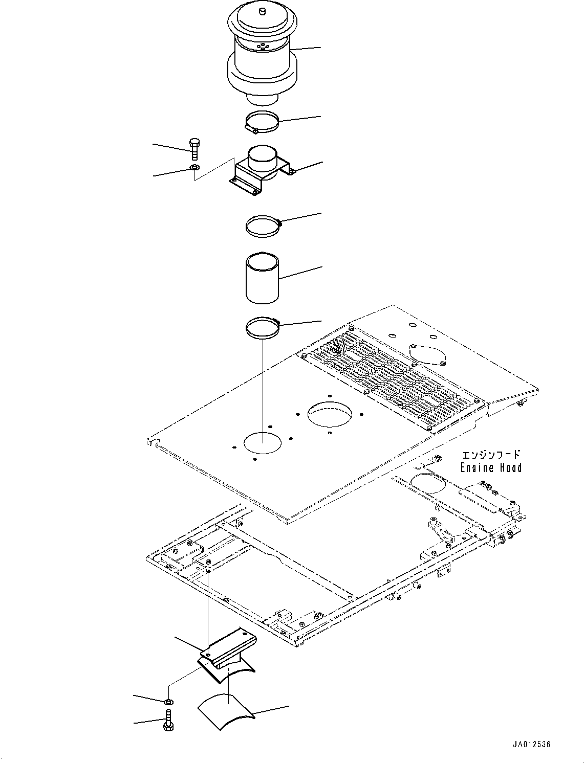 Wheel Loaders Komatsu / WA270-7 S/N 80001-UP(0000729C) / Engine Hood, Air Intake Extension (#80001-)(M006008 : M4100-008008)