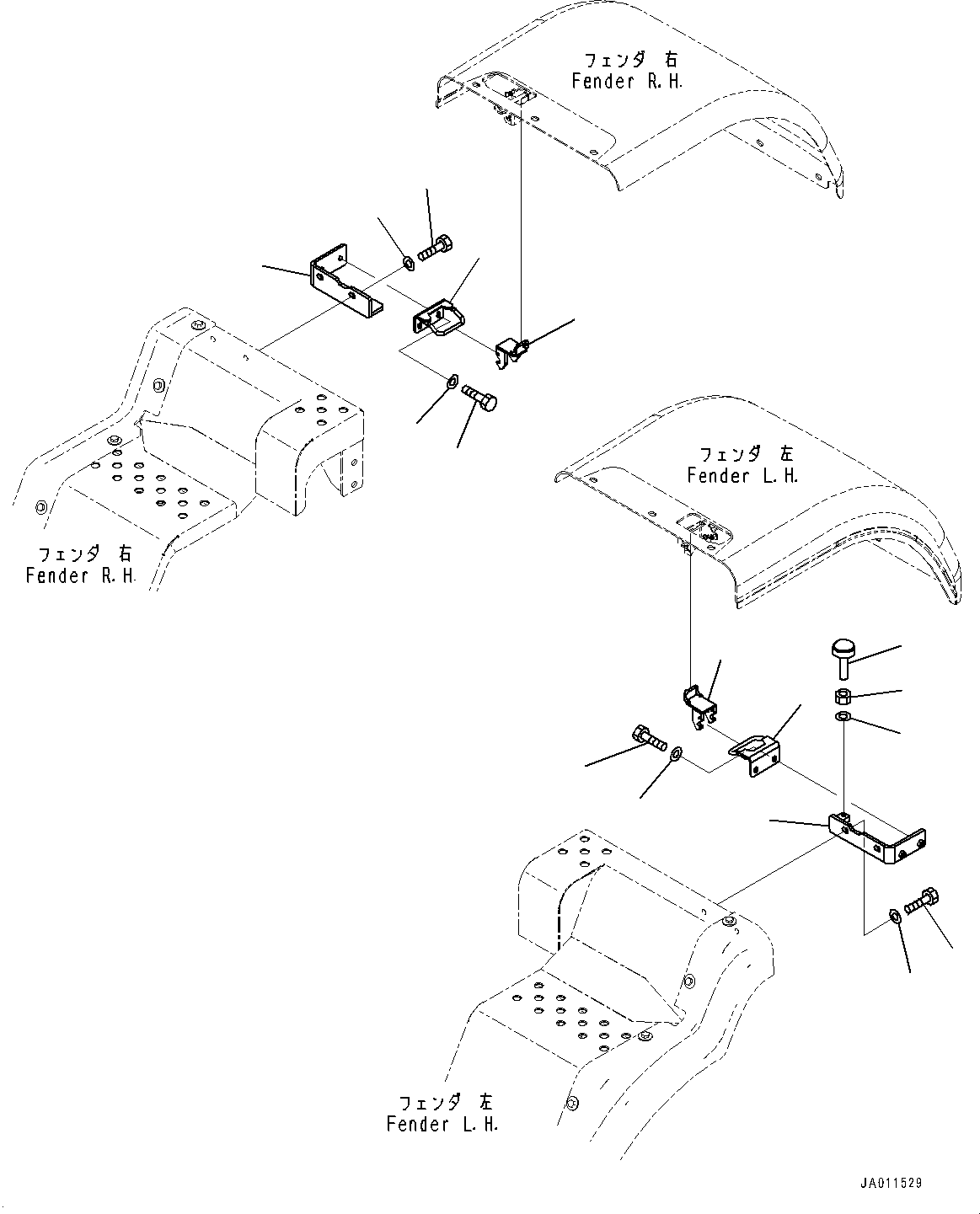 Wheel Loaders Komatsu / WA270-7 S/N 80001-UP(0000729C) / Rear Fender, Bracket (#80001-)(M012002 : M4200-007002)