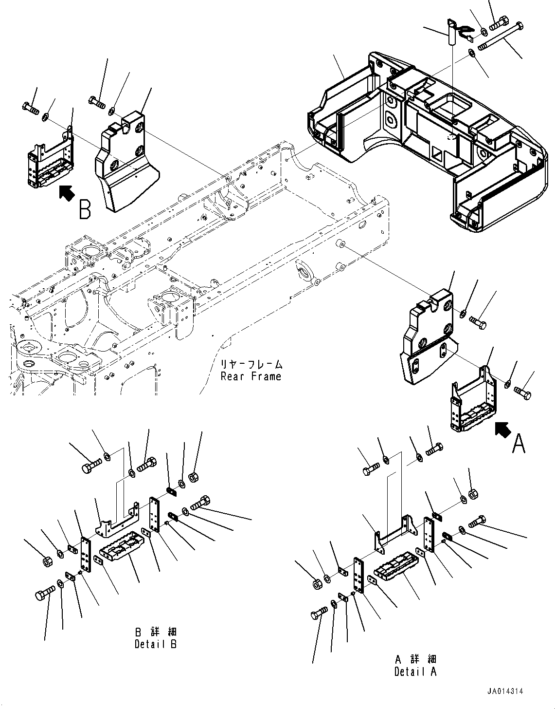 Wheel Loaders Komatsu / WA270-7 S/N 80001-UP(0000729C) / Counterweight (#80001-)(M028001 : M4510-005001)
