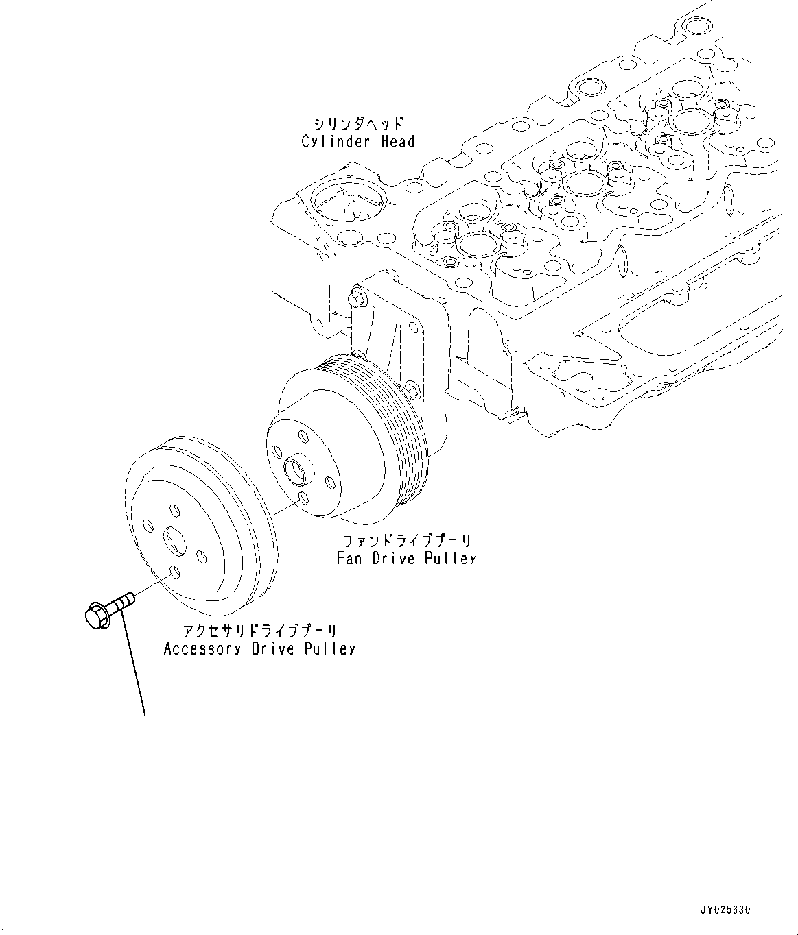 Engines Komatsu / SAA6D107E-2G S/N 26601326-UP (For WA270-7)(0000731C) / Cooling Fan Drive Mounting (#26601326-)(E002001 : AFA20-001001)