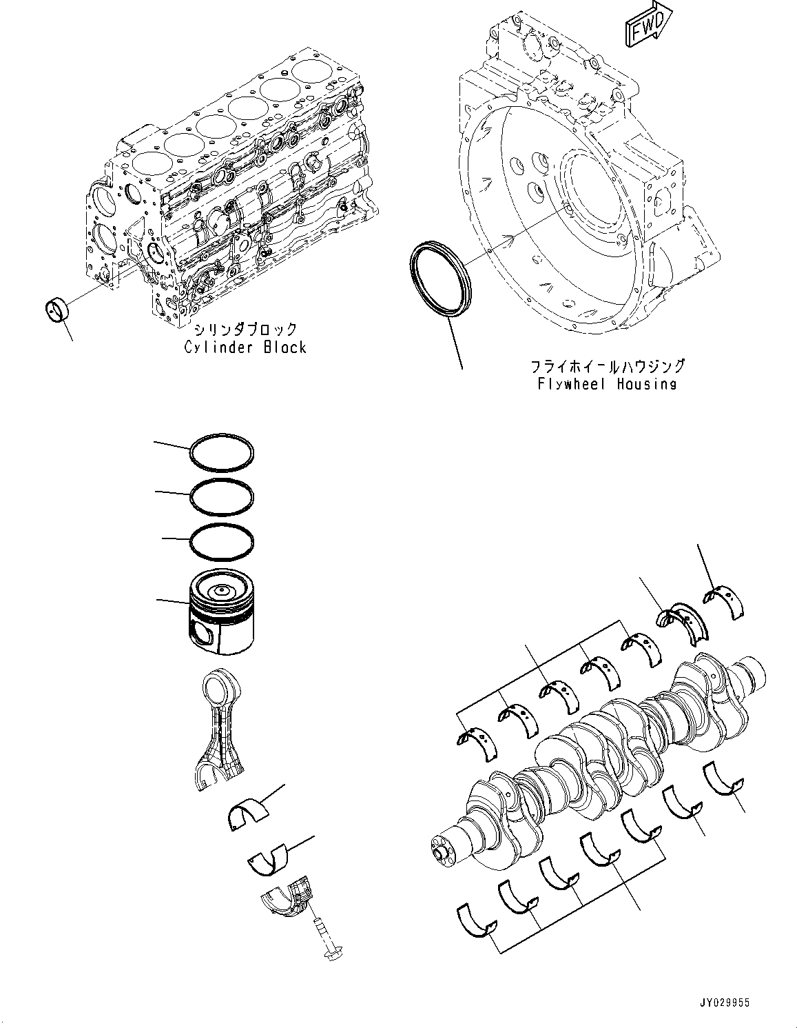 Engines Komatsu / SAA6D107E-2G S/N 26601326-UP (For WA270-7)(0000731C) / Repair Service Parts (#26601326-)(Y001001 : A8110-001001)