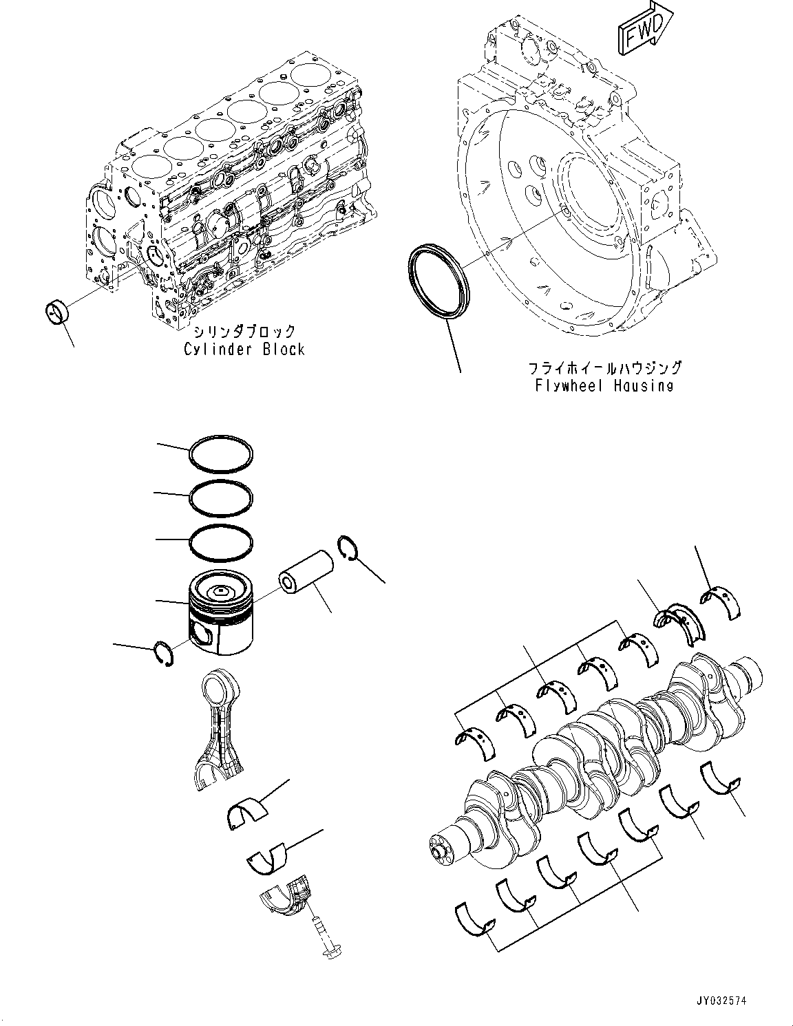 Engines Komatsu / SAA6D107E-2G S/N 26601326-UP (For WA270-7)(0000731C) / Repair Service Parts (#26601326-)(Y002001 : A8110-002001)