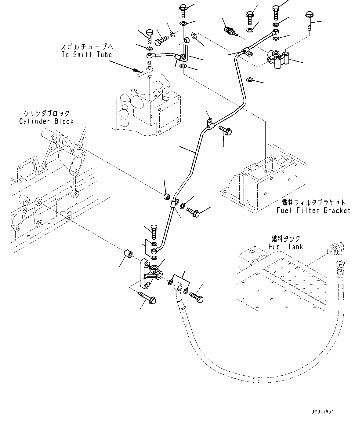 Engines Komatsu / SAA6D140E-5RF S/N 632068-UP (For PC800-8R1/PC800LC-8R1/PC800SE-8R1/PC850-8R1/PC850SE-8R1)(0000735C) / Fuel Injection Nozzle (#632068-)(D004001 : A4210-001001)