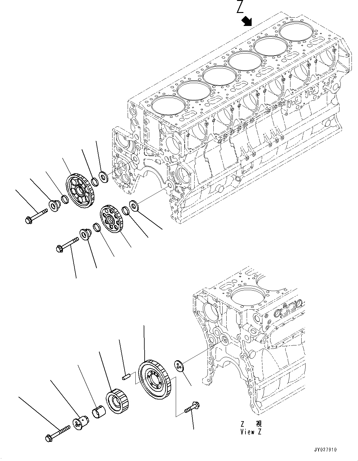 Engines Komatsu / SAA6D170E-5BR S/N 613013-UP (For HD465-7R)(0000736C) / Idle Gears (#610861-)(B009001 : A2050-001001)