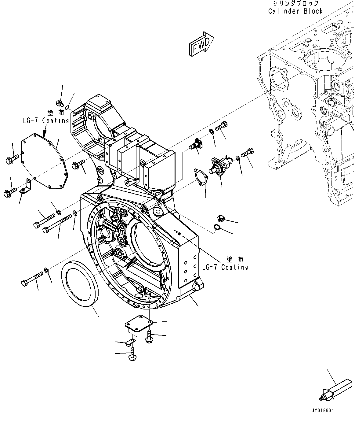 Engines Komatsu / SAA6D170E-5BR S/N 613013-UP (For HD465-7R)(0000736C) / Flywheel Housing,  (#612480-)(B011002 : A2210-002001A)