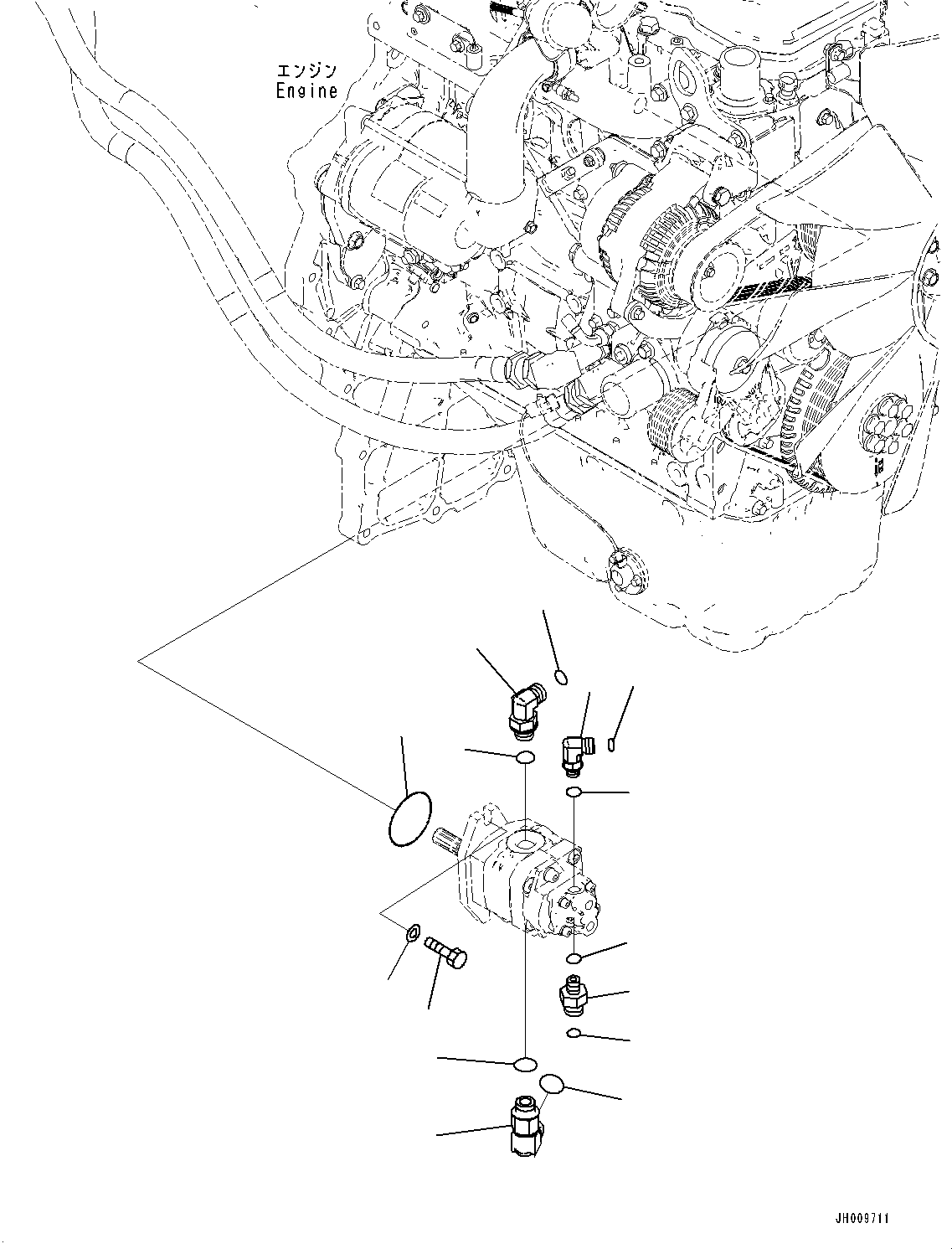 Excavators Komatsu / HB215LC-1M0 S/N 10001-UP(0000740C) / Engine Related Parts, Gear Pump Related Parts (#10001-10023)(B001004 : B0000-011004)