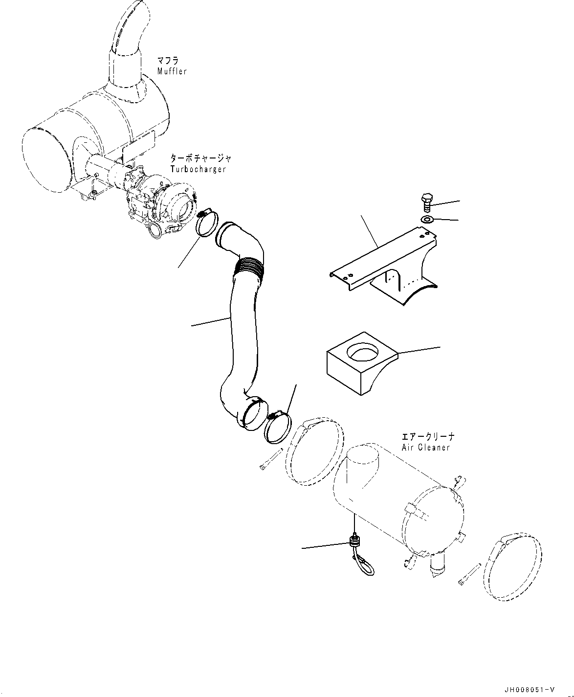 Excavators Komatsu / HB215LC-1M0 S/N 10001-UP(0000740C) / Engine Mounting (#10001-)(B004001 : B0100-001001)