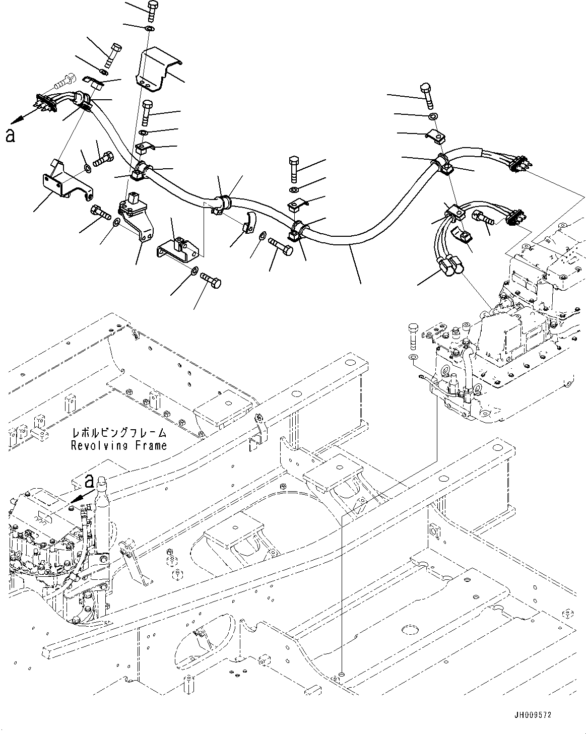 Excavators Komatsu / HB215LC-1M0 S/N 10001-UP(0000740C) / Electric Wiring Harness, Battery Ground Cable and Working Lamp (#10001-)(E003005 : E0200-005004)