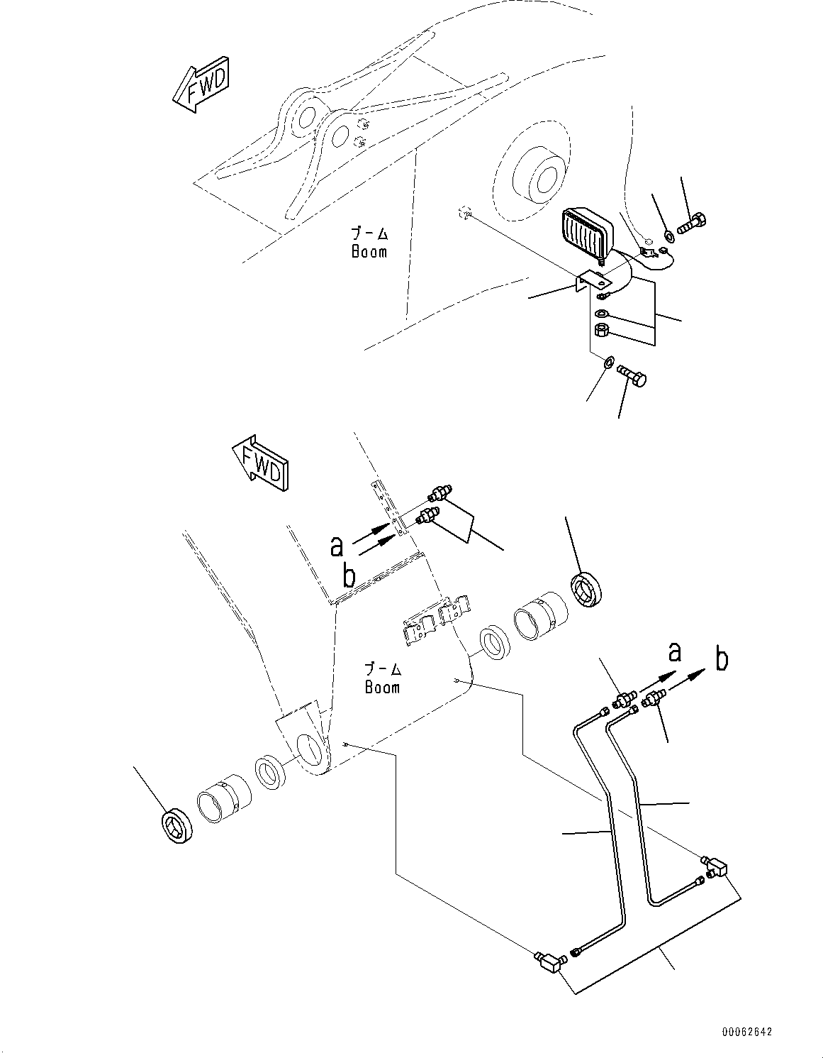 Excavators Komatsu / HB215LC-1M0 S/N 10001-UP(0000740C) / Boom, Working Lamp (#10001-)(T004007 : T1110-039007)