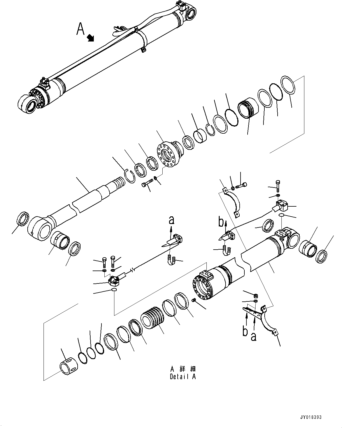 Excavators Komatsu / HB215LC-1M0 S/N 10001-UP(0000740C) / Boom Cylinder, L.H. (#10001-)(T007001 : T1120-010001)