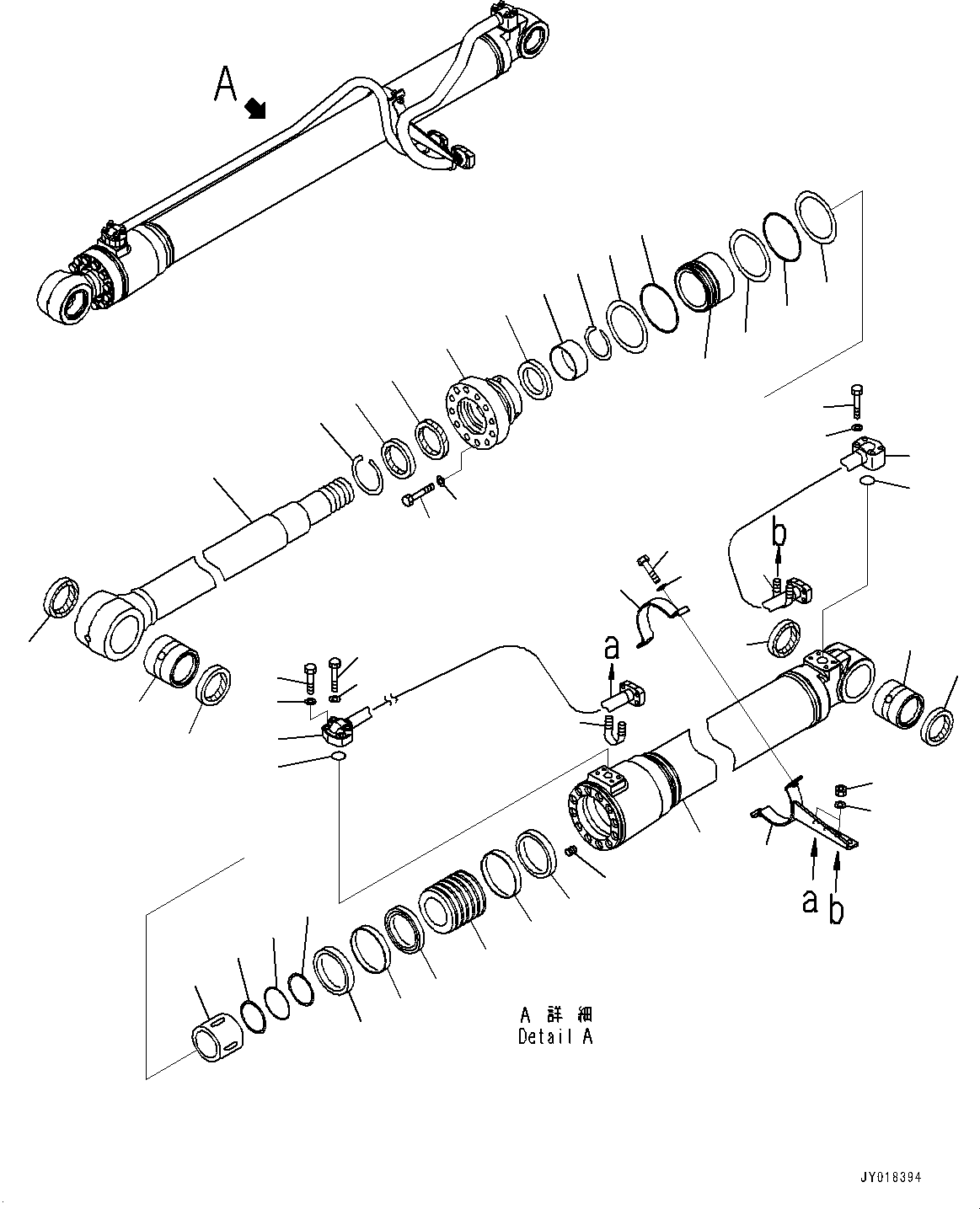 Excavators Komatsu / HB215LC-1M0 S/N 10001-UP(0000740C) / Boom Cylinder, R.H. (#10001-)(T007002 : T1120-010002)