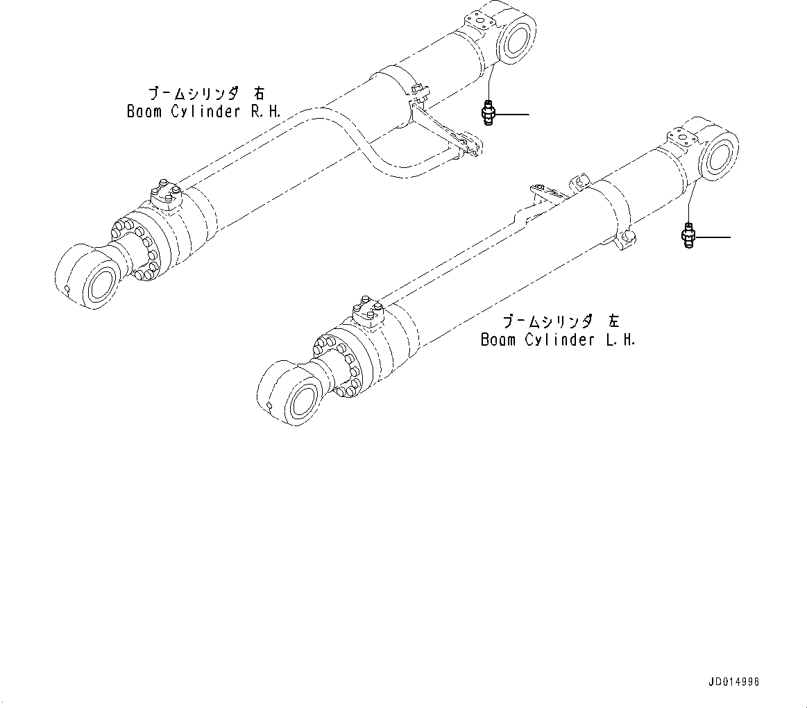 Excavators Komatsu / HB215LC-1M0 S/N 10001-UP(0000740C) / Boom Cylinder, Fitting (#10001-)(T006003 : T1120-009003)