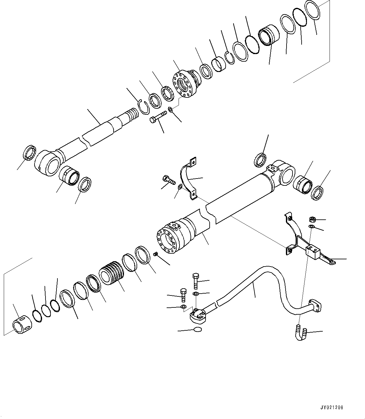Excavators Komatsu / HB215LC-1M0 S/N 10001-UP(0000740C) / Boom Cylinder, R.H. (#10001-)(T008002 : T1120-011002)