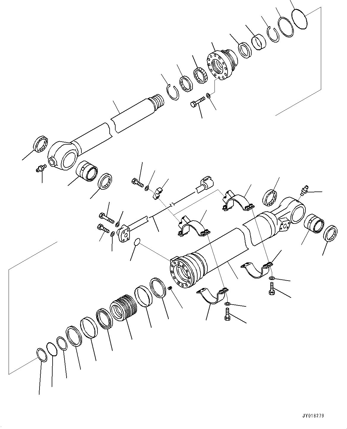 Excavators Komatsu / HB215LC-1M0 S/N 10001-UP(0000740C) / Arm, Bucket Cylinder (#10001-)(T017002 : T1200-052002)