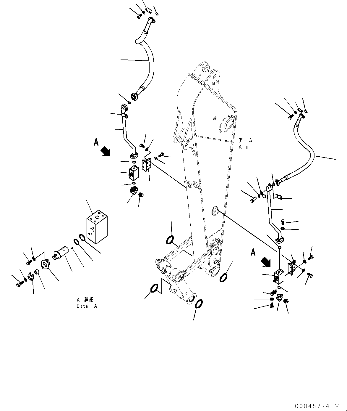 Excavators Komatsu / HB215LC-1M0 S/N 10001-UP(0000740C) / Arm, Additional Piping (#10001-)(T016005 : T1200-053005)