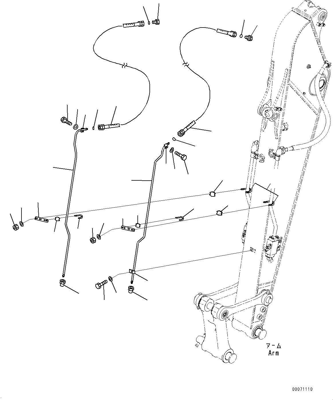 Excavators Komatsu / HB215LC-1M0 S/N 10001-UP(0000740C) / Arm, Quick Coupling Piping (#10004-)(T018006 : T1200-056006)