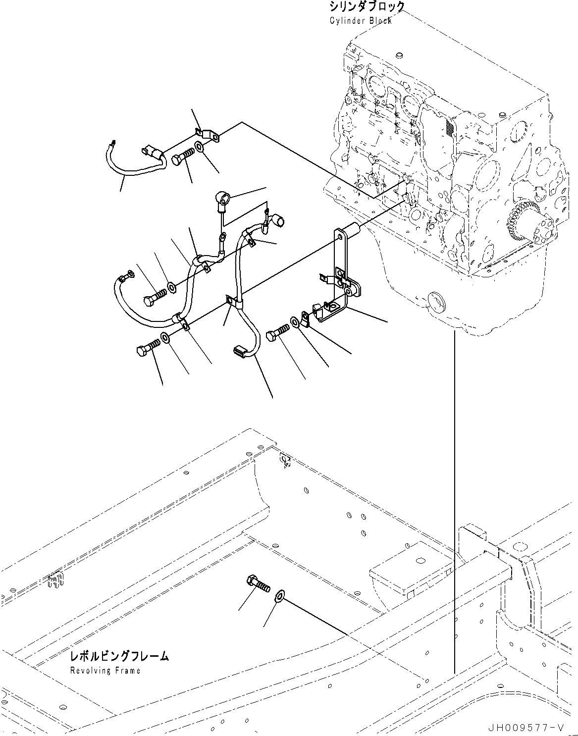 Excavators Komatsu / HB215LC-1M0 S/N 10001-UP(0000740C) / Electric Wiring Harness, Engine Bracket (#10001-)(E004010 : E0200-006008)