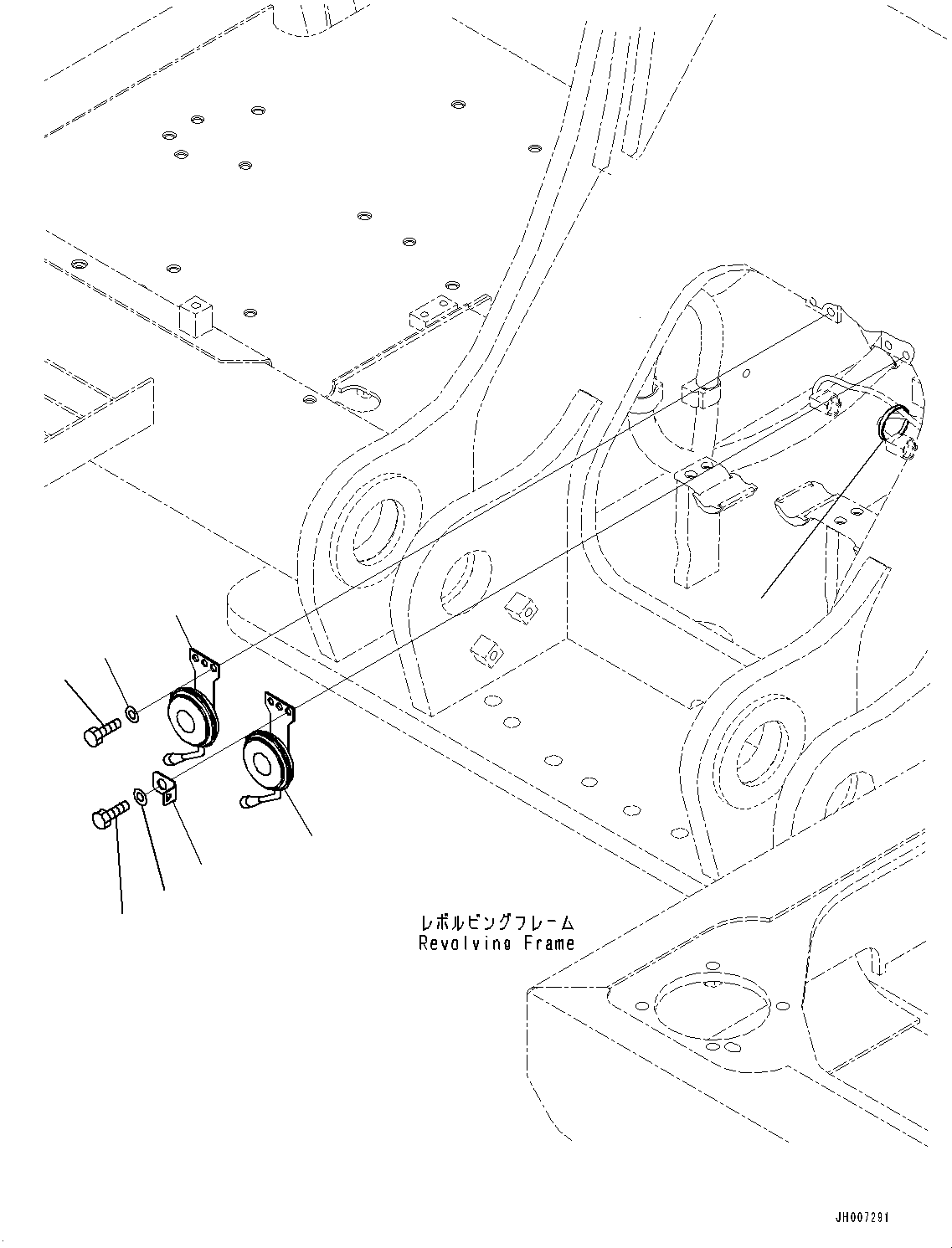 Excavators Komatsu / HB215LC-1M0 S/N 10001-UP(0000740C) / Horn (#10001-)(E014001 : E0410-002001)