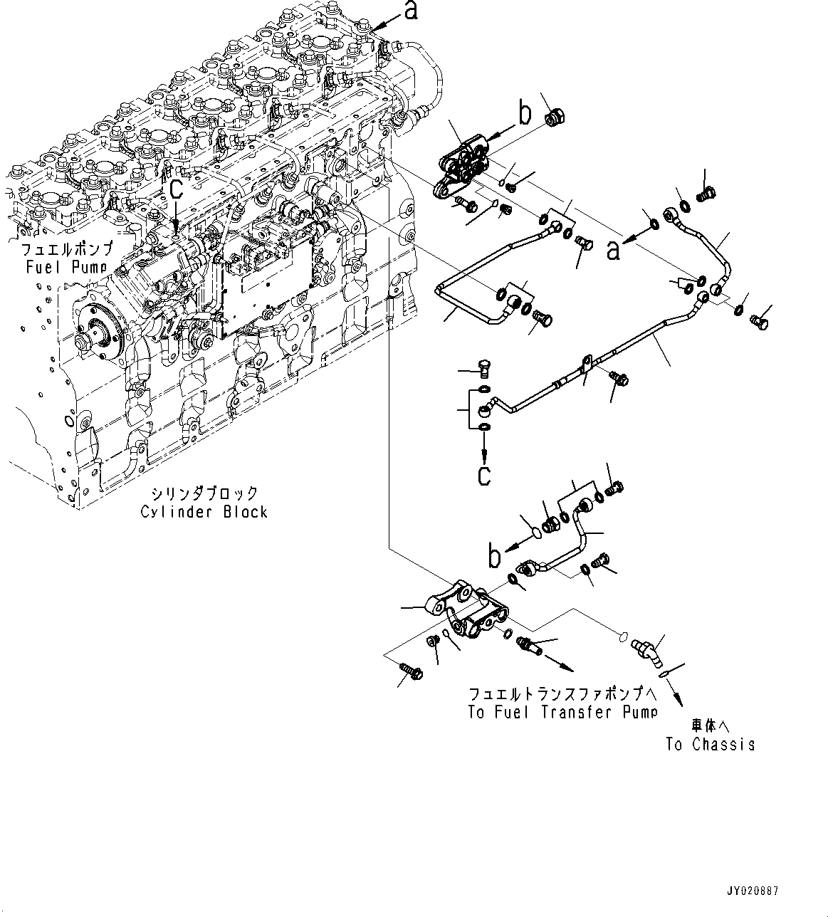 Engines Komatsu / SAA6D114E-3F S/N 26866736-UP (For PC300-8M0/PC300LC-8M0/PC350-8M0/PC350LC-8M0/PC390LC-8M0)(0000744C) / Fuel Injection Piping (#26866736-)(D006001 : APP50-001001)