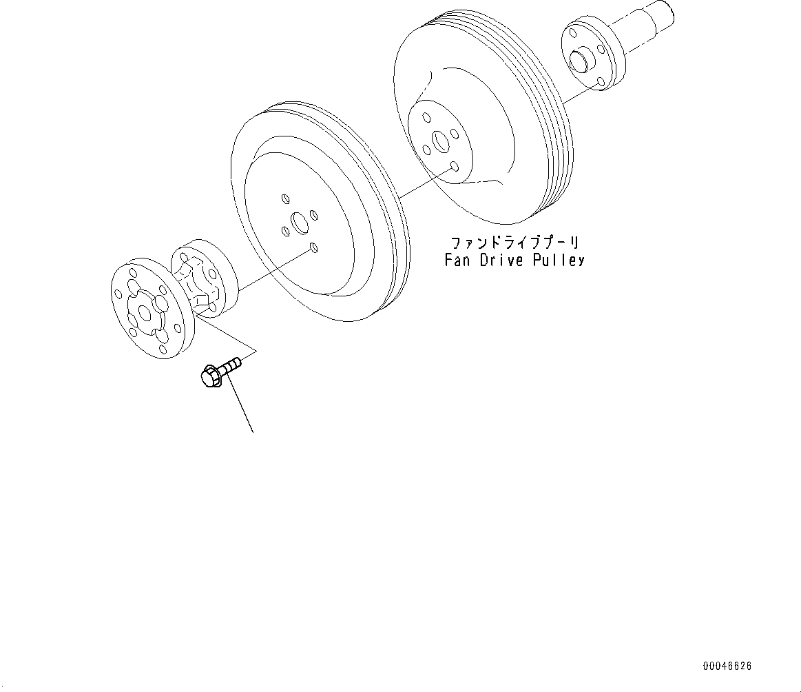 Engines Komatsu / SAA6D114E-3F S/N 26866736-UP (For PC300-8M0/PC300LC-8M0/PC350-8M0/PC350LC-8M0/PC390LC-8M0)(0000744C) / Cooling Fan Drive Mounting, Bolt (#26866736-)(E001001 : AFA20-001001)