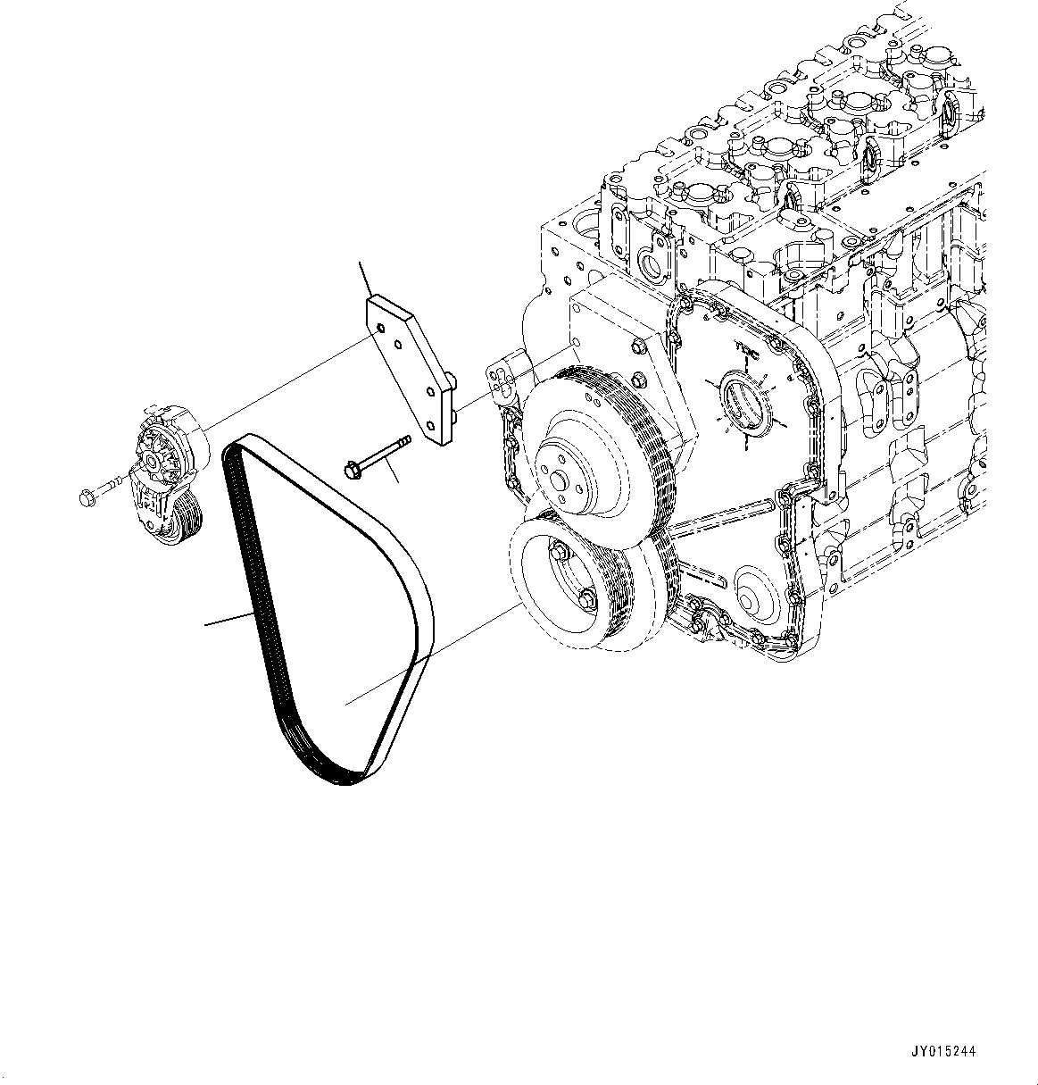 Engines Komatsu / SAA6D114E-3F S/N 26866736-UP (For PC300-8M0/PC300LC-8M0/PC350-8M0/PC350LC-8M0/PC390LC-8M0)(0000744C) / Cooling Fan Belt (#26866736-)(E004001 : AFA30-001001)
