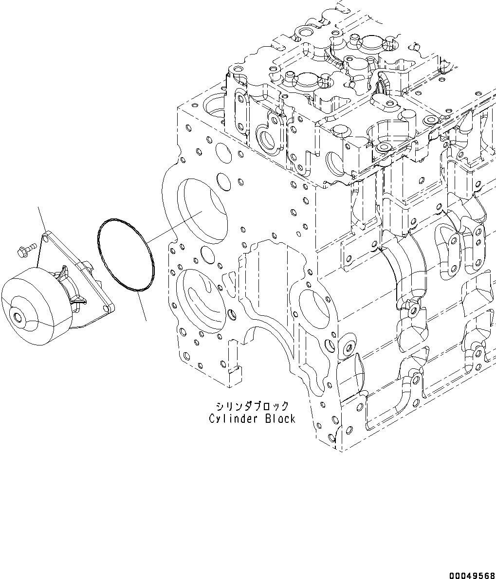 Engines Komatsu / SAA6D114E-3F S/N 26866736-UP (For PC300-8M0/PC300LC-8M0/PC350-8M0/PC350LC-8M0/PC390LC-8M0)(0000744C) / Water Pump (#26868369-)(E007001 : A5019-003001)