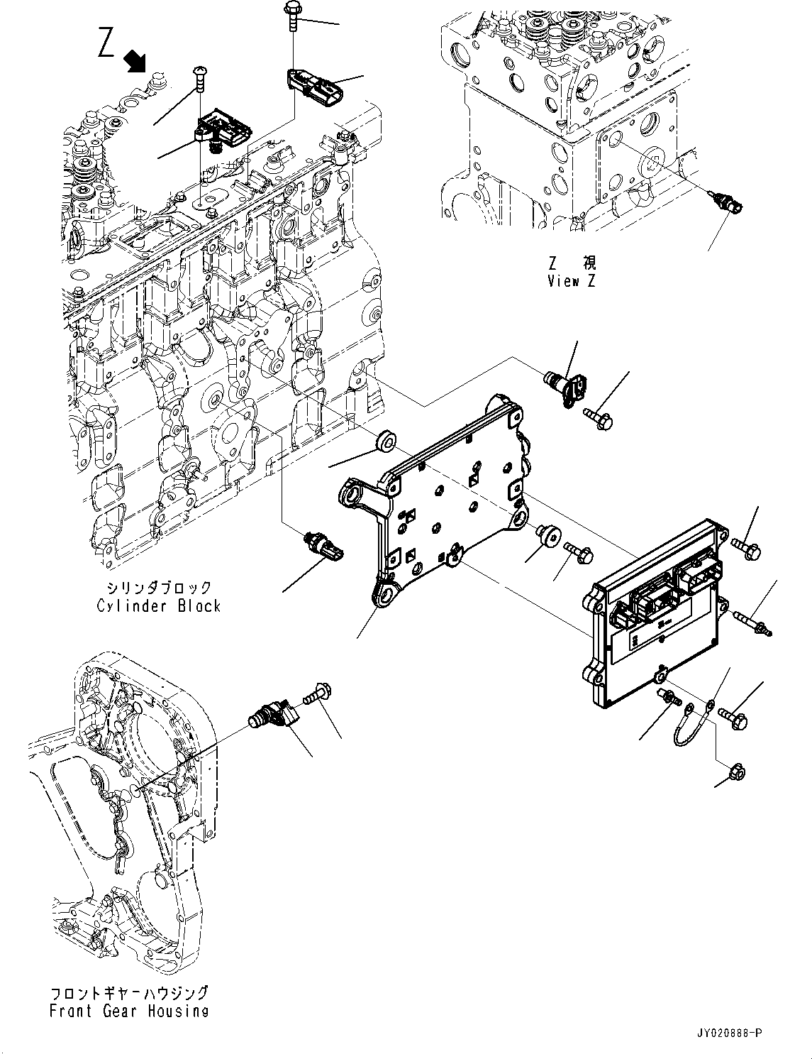 Engines Komatsu / SAA6D114E-3F S/N 26866736-UP (For PC300-8M0/PC300LC-8M0/PC350-8M0/PC350LC-8M0/PC390LC-8M0)(0000744C) / Engine Control Module (#26866736-)(G002001 : APH00-001001)