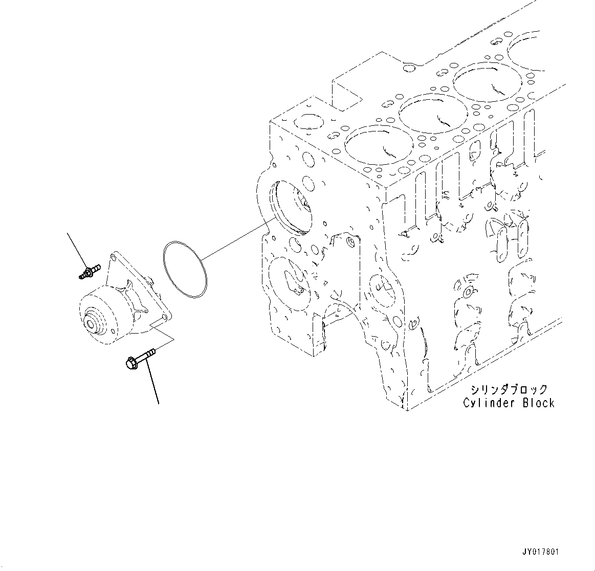 Engines Komatsu / SAA6D114E-3F S/N 26866736-UP (For PC300-8M0/PC300LC-8M0/PC350-8M0/PC350LC-8M0/PC390LC-8M0)(0000744C) / Water Pump Mounting (#26871853-)(E015001 : AWP00-003001)