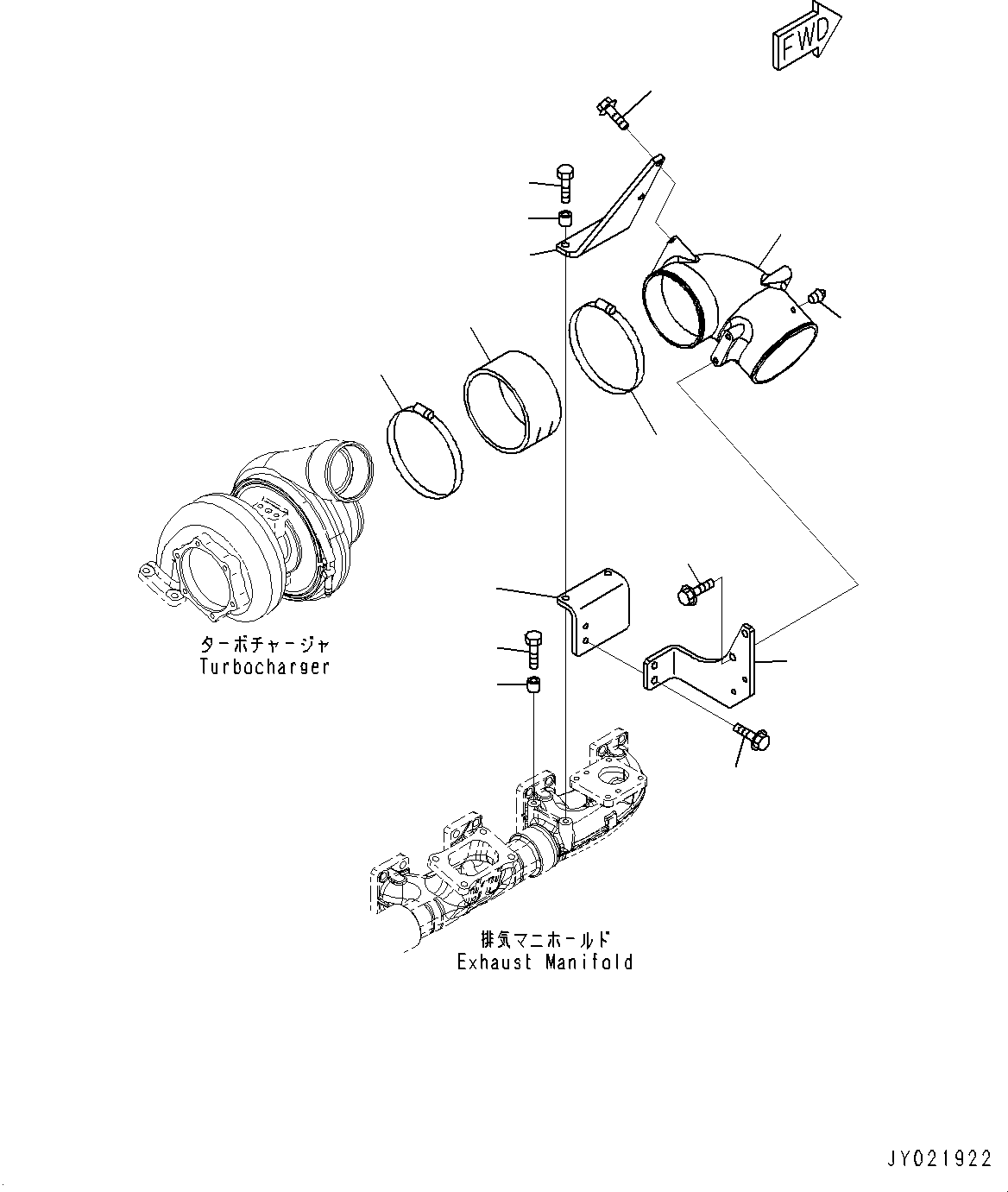 Engines Komatsu / SAA6D140E-5J S/N 535703-UP (For HM400-3M0)(0000749C) / Head Cover Mounting Bolt (#535703-)(A005001 : A1111-001001)