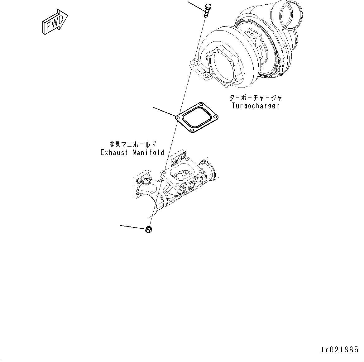 Engines Komatsu / SAA6D140E-5J S/N 535703-UP (For HM400-3M0)(0000749C) / Turbocharger, Mounting Parts (#535703-)(A007001 : A1530-001001)