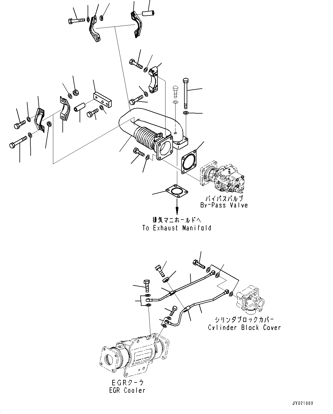 Engines Komatsu / SAA6D140E-5J S/N 535703-UP (For HM400-3M0)(0000749C) / Exhaust Gas Re-circulation (EGR) Valve, Air Vent and Bypass Valve (#536022-)(A009004 : A1550-001003A)
