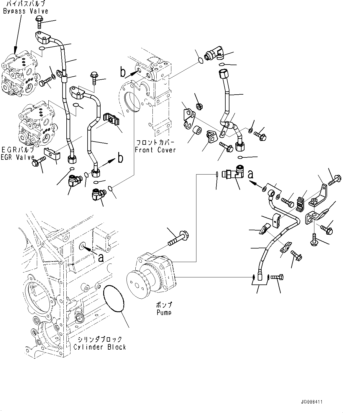 Engines Komatsu / SAA6D140E-5J S/N 535703-UP (For HM400-3M0)(0000749C) / Exhaust Gas Re-circulation (EGR) Valve, EGR Oil Pump Lubricator (#535703-)(A009006 : A1550-001005)
