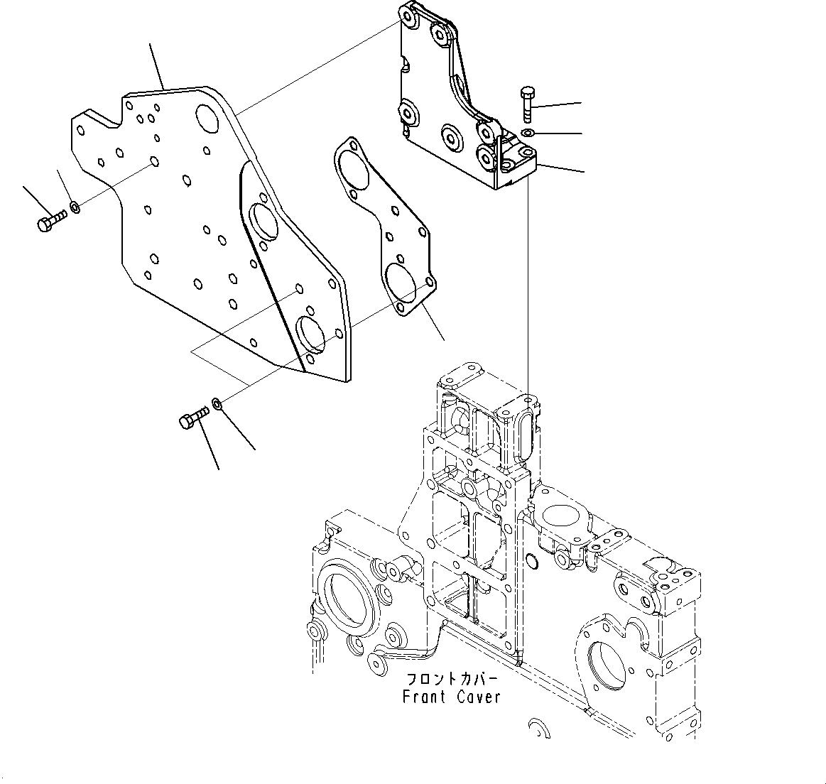 Engines Komatsu / SAA6D140E-5J S/N 535703-UP (For HM400-3M0)(0000749C) / Exhaust Gas Re-circulation (EGR) Valve, Engine Front Hanger (#535703-)(A009008 : A1550-001007)